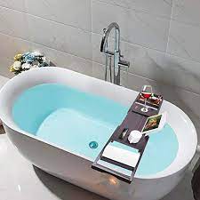 SIMATH Luxury Bathtub Tray Caddy - Bamboo Adjustable Bath Tray with Wine  and Book Holder, Free Soap Dish (Brown): Bathroom Accessories: Amazon.com.au