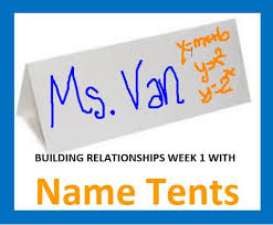 week 1 day 1 name tents with feedback
