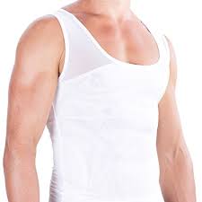 Gkvk Mens Slimming Body Shaper Vest Shirt Abs Abdomen Slim