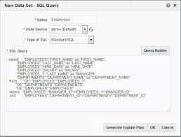 creating data sets using sql queries