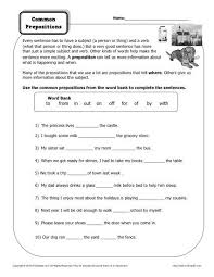 For example the sentence the book is on the shelf contains 2 objects (book and shelf) and the preposition 'on' denotes a relationship between them. Preposition Worksheet Common Prepositions For Prepositions1 Math Printables 1st Grade 2nd 5th Standard Problems Dividing Decimals Word Division Array 3rd Identifying Coins Number Sentence Calamityjanetheshow