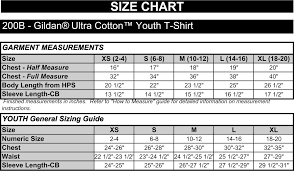 T Shirt Sizes Youth Chart