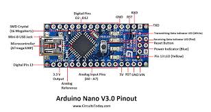 Just to test, i stripped some wires, and looped them into the board, i'm not sure i want to solder on the pins as they may be too tall. Arduino Nano Pinout Schematics Complete Tutorial With Pin Description