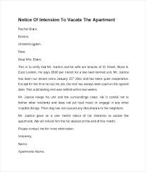 Letter To Vacate Intent Apartment Template Notice Writing A