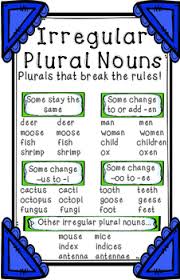 Irregular Plural Noun Anchor Chart
