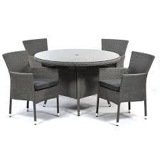 Oasis Round Glass Table And 4 Stacking