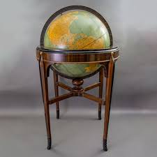 18 inch floor globe art deco stand