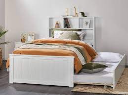 King Single Trundle Bed With Bookshelf