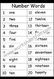 Numbers In Words 1 20 Two Worksheets Free Printable