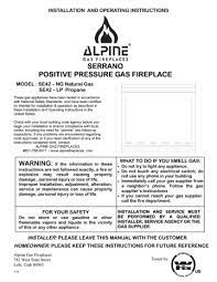 alpine gas fireplaces se42 lp