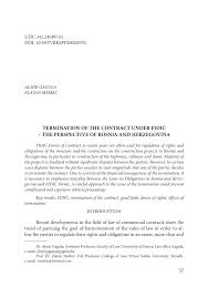 termination of the contract under fidic