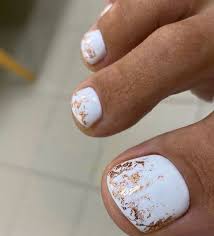 white wedding pedicure toenail designs