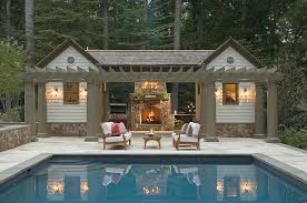 Outdoor Kitchen With Stone Fireplace