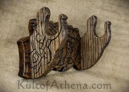 Hand Carved Norse Serpent Wall Mount