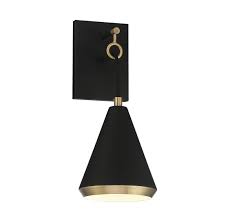1 Light Wall Sconce In Matte Black With