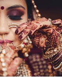 coloured smokey eye makeup on brides