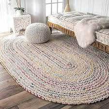 rug 100 natural cotton braided oval