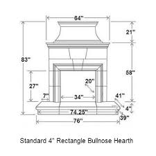 110 Rectangle Extended Bullnose Hearth