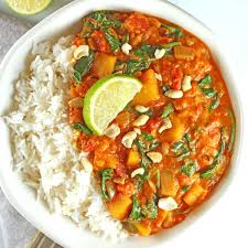 ernut squash curry with spinach