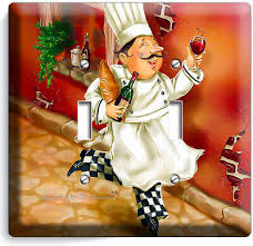 Happy French Chef Drinking Wine Light