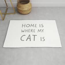 home is where my cat is rug by audrey