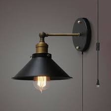 Rustic Plug In Wall Sconce Office Cone