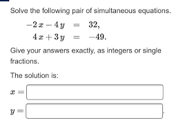Simultaneous Equations Chegg