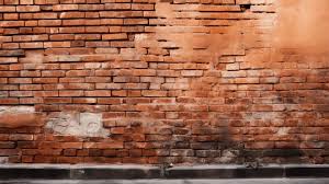 Old Brick Wall On A Pavement Near An