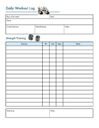 Fitness Journal Template Workout Excel Routine Spreadsheet Weekly
