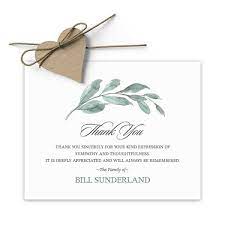 bereavement thank you card to send to