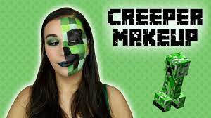 half minecraft creeper halloween makeup