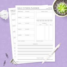 daily fitness planner template template