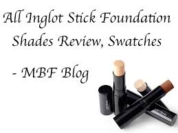 all inglot stick foundation shades