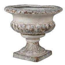 traditional rustic cast iron garden urn