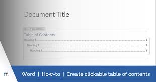 able table of contents in word