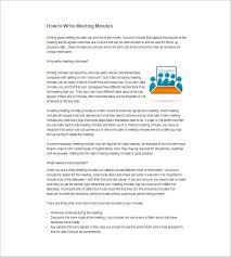 How To Write Meeting Minutes Template 8 Free Online Video