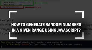 how to generate random numbers in a