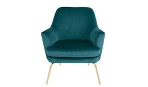 Vintage living room accent chair, covered in teal velvet. Buy Habitat Celine Velvet Accent Chair Teal Armchairs Habitat