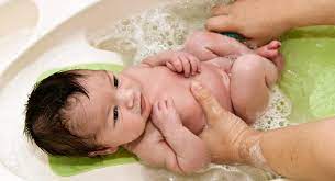 Start at your baby's face and top of their head: Bathing Your Newborn Babycenter Canada