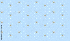 Blue Seamless Pattern With Golden Crown