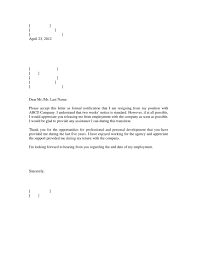 19 resignation letter exle free to