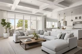 contemporary open concept living room