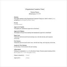 Organization Meeting Minutes Template Example Format Of Word
