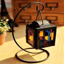 Stain Glass Hanging Candle Holder