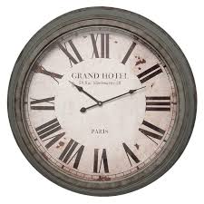 64 Cm Grey Iron Round Hanging Clock