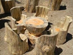 unique tree stump and log furniture