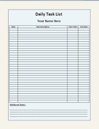 Daily Task List Template Microsoft Office Templates Oninstall
