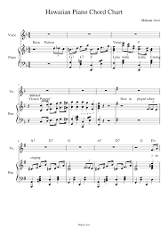 Hawaiian Piano Chord Chart Sheet Music For Piano Voice
