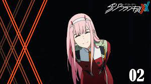 Darling In The FranXX Zero Two Hiro Zero Two With Pink Hair With Black  Background And Red Cross Lines HD Anime Wallpapers | HD Wallpapers