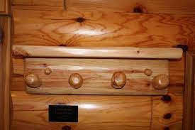 Knotty Pine Peg Log Shelf Coat Rack
